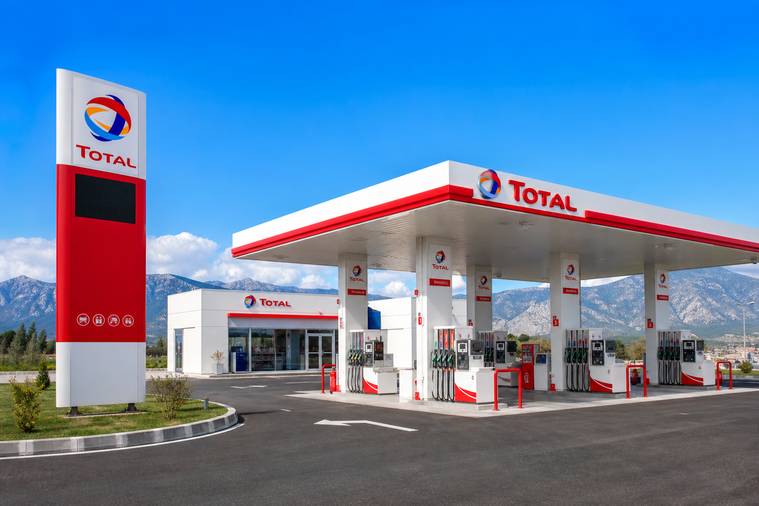 Total markalı akaryakıt istasyonu