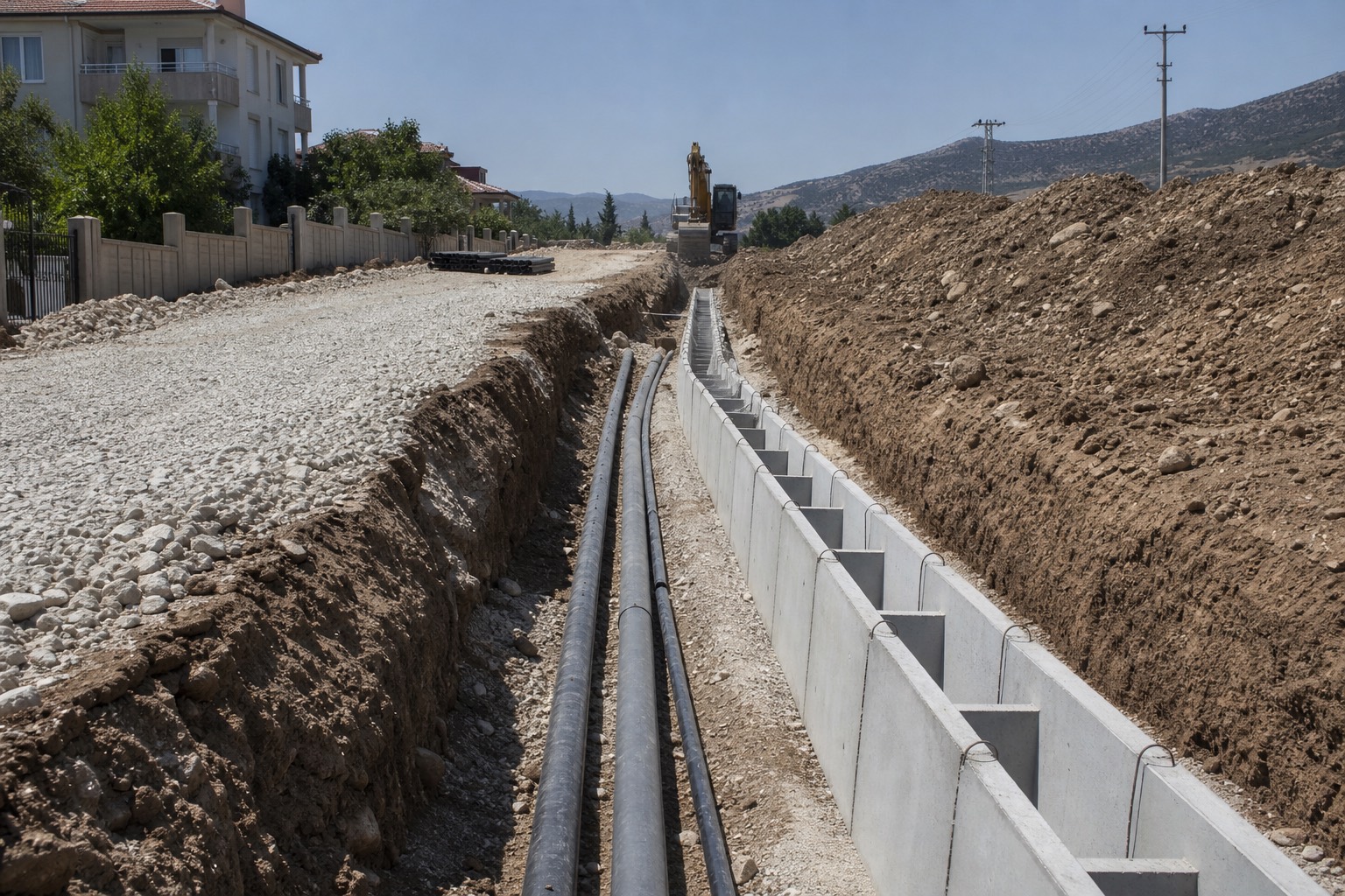 Altyapı inşaatı ve hat uygulama sahası
